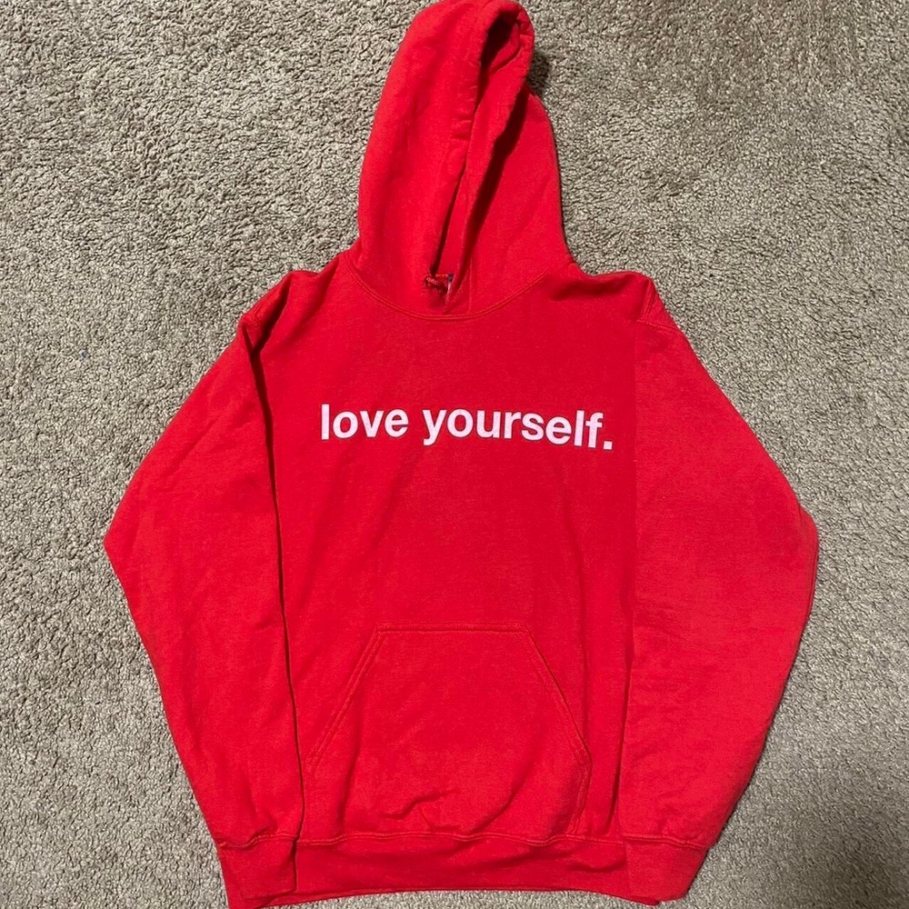 Red Love Yourself Sweater Size Small